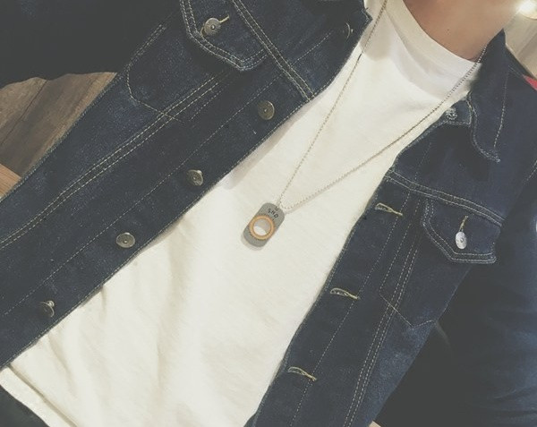 Lanț de oțel pentru bărbați, actualizat, cu pandantiv și inscripție