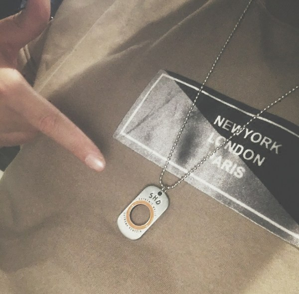 Lanț de oțel pentru bărbați, actualizat, cu pandantiv și inscripție