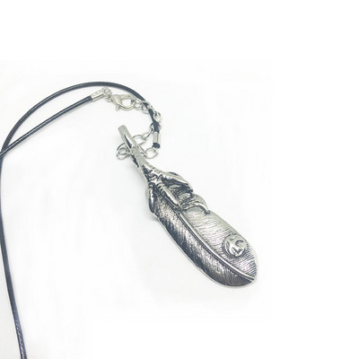 Lanț modern de oțel pentru bărbați cu pandantiv din pene