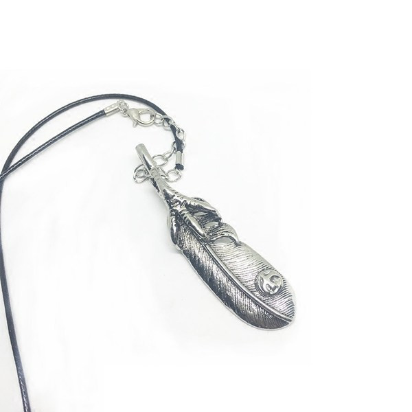 Lanț modern de oțel pentru bărbați cu pandantiv din pene