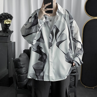 Cămașă casual pentru bărbați cu guler clasic și nasturi în două culori