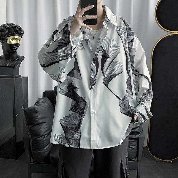 Cămașă casual pentru bărbați cu guler clasic și nasturi în două culori