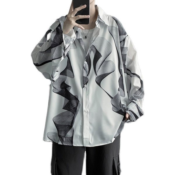 Cămașă casual pentru bărbați cu guler clasic și nasturi în două culori