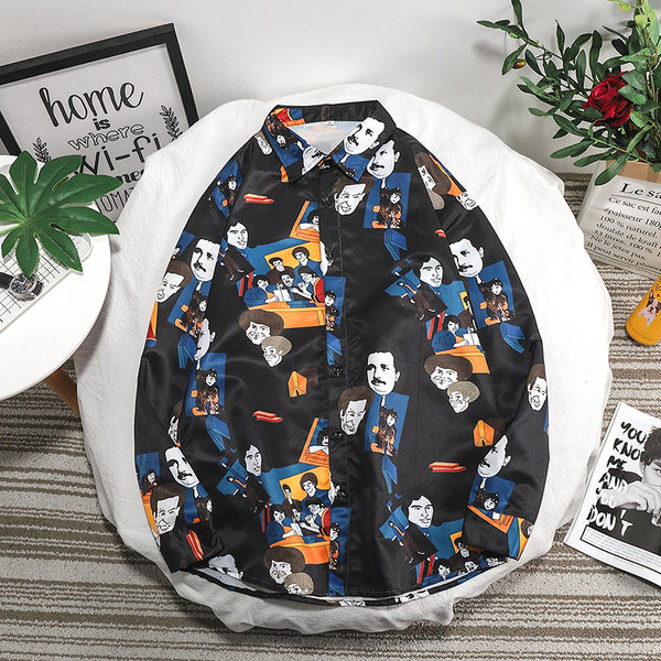 Cămașă colorată pentru bărbați cu guler clasic