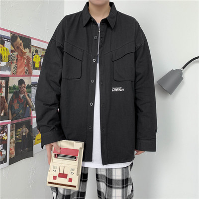 Cămașă bărbați de primăvară-toamnă cu decolteu O