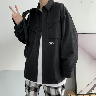 Cămașă bărbați de primăvară-toamnă cu decolteu O