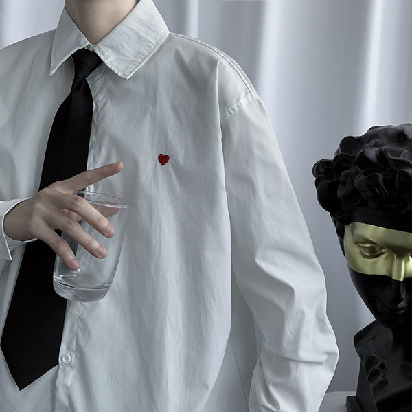 Vīriešu moderns krekls ar izšuvumu un klasisku apkakli