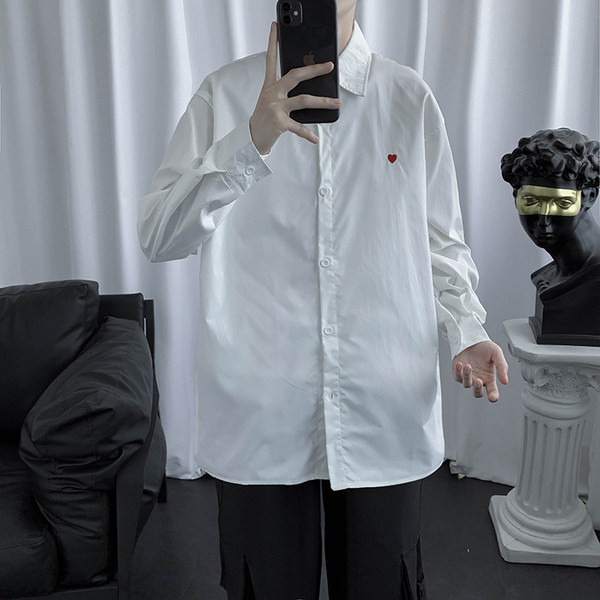 Vīriešu moderns krekls ar izšuvumu un klasisku apkakli