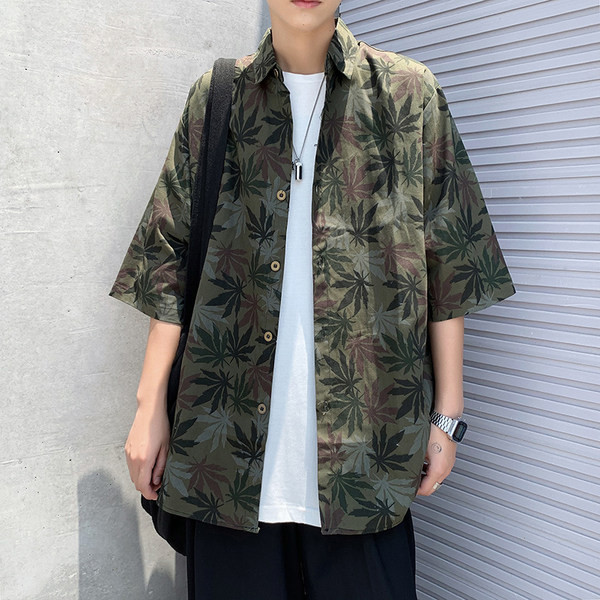 Camasa retro barbati model free cu maneci 3/4