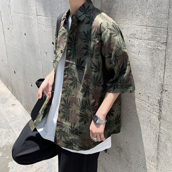 Camasa retro barbati model free cu maneci 3/4