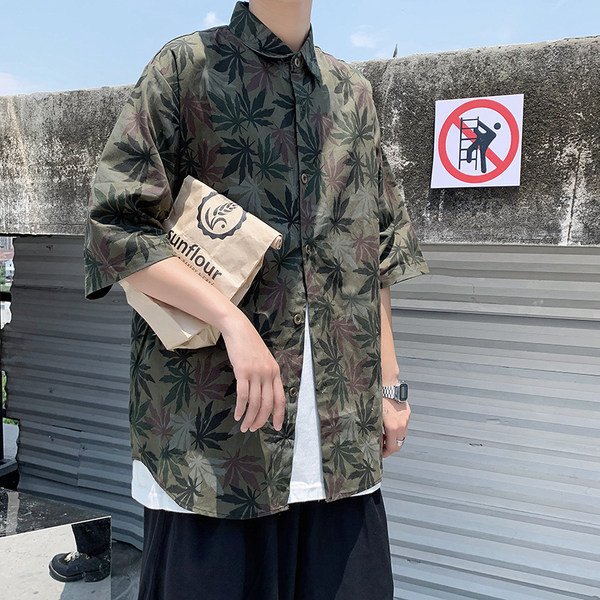 Camasa retro barbati model free cu maneci 3/4