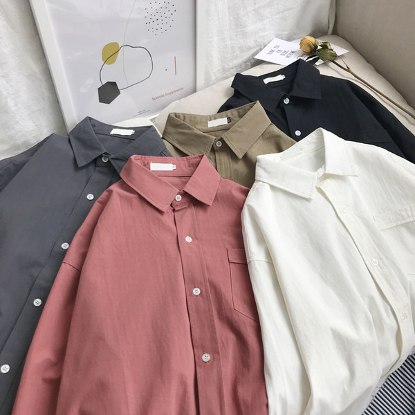 Camasa casual monocolor cu buzunar - model curat