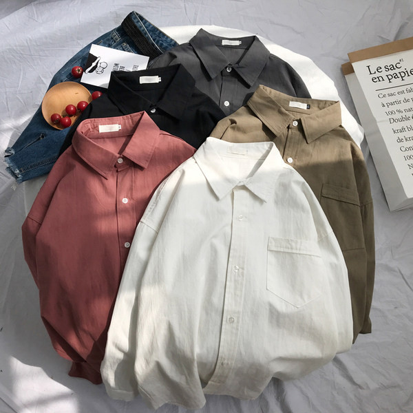 Camasa casual monocolor cu buzunar - model curat