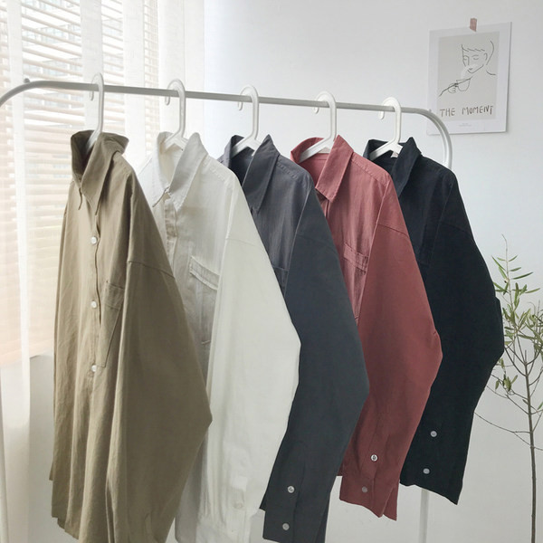 Camasa casual monocolor cu buzunar - model curat