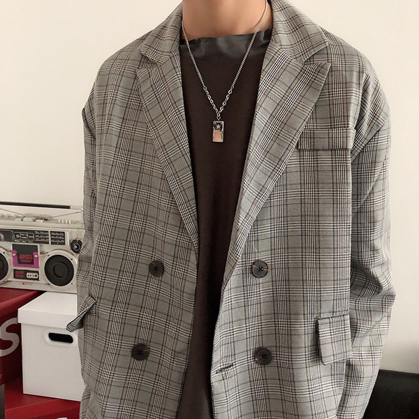 Lanț lung pentru bărbați elegant, cu pandantiv și inscripția Good Luck