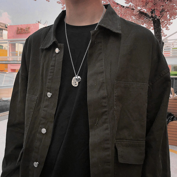 Σύγχρονη ανδρική αλυσίδα τιτανίου με μενταγιόν