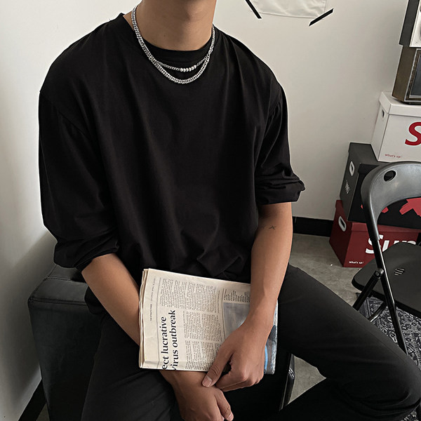 Ανδρικό κολιέ κοντό μοντέλο με διακοσμητικά μαργαριτάρια