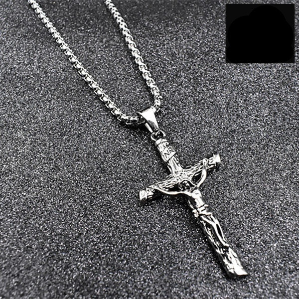 Lanț lung pentru bărbați elegant, cu pandantiv în cruce