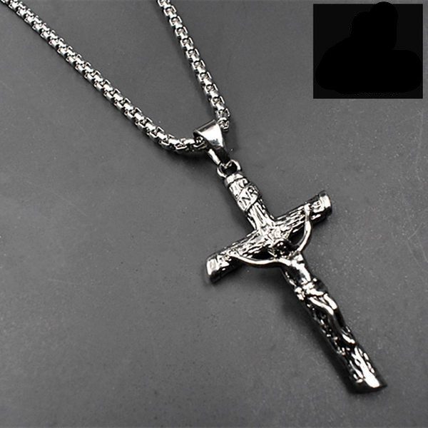 Lanț lung pentru bărbați elegant, cu pandantiv în cruce