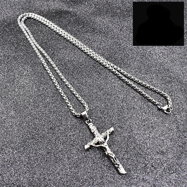 Lanț lung pentru bărbați elegant, cu pandantiv în cruce