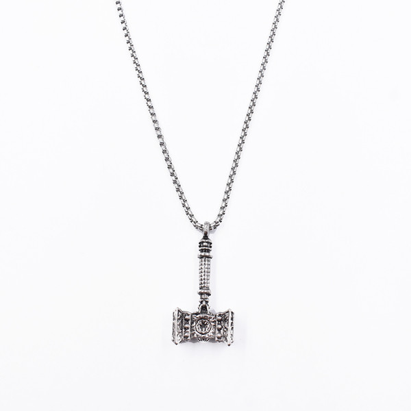 Lanț lung de oțel elegant pentru bărbați cu pandantiv