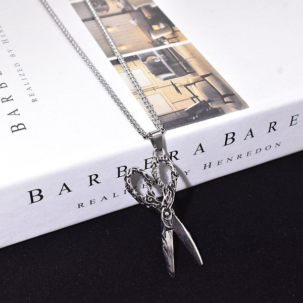 Ανδρική μακρά αλυσίδα με κρεμαστό ψαλίδι