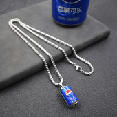 Lanț modern pentru bărbați cu pandantiv și inscripția Pepsi