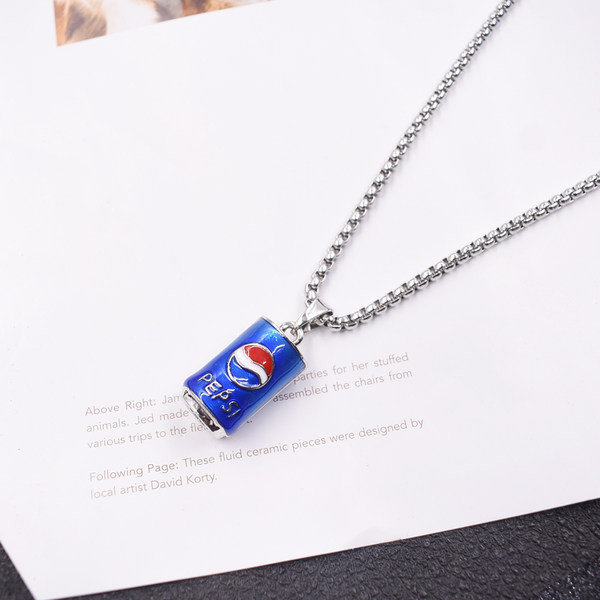 Lanț modern pentru bărbați cu pandantiv și inscripția Pepsi