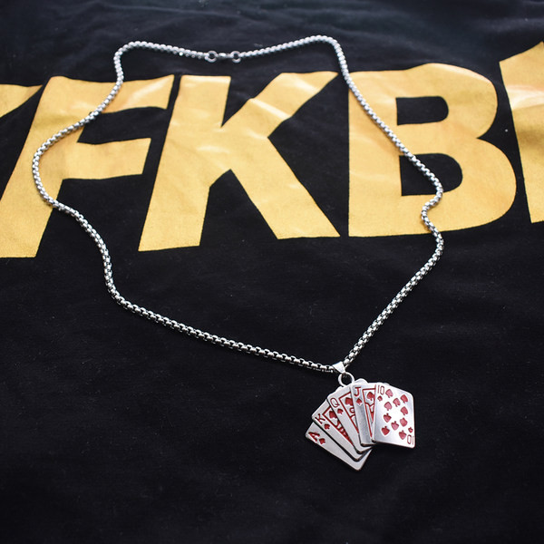 Aktuálna pánska retiazka s príveskom hracie karty