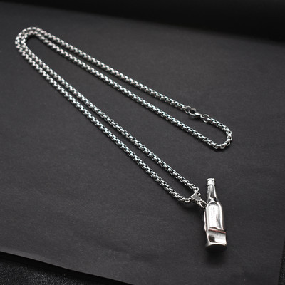 Actual lant barbatesc model lung cu pandantiv doua modele