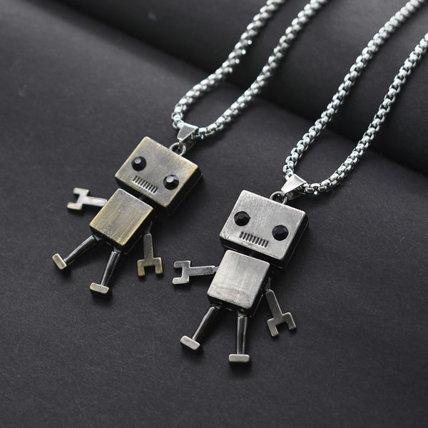Vyriška aktuali ilga modelio grandinėlė su roboto pakabuku