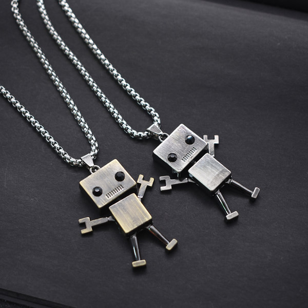 Vyriška aktuali ilga modelio grandinėlė su roboto pakabuku