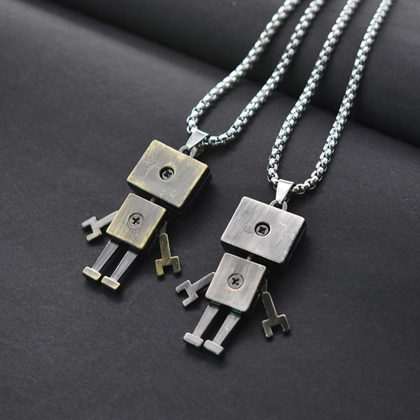 Vyriška aktuali ilga modelio grandinėlė su roboto pakabuku