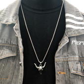 Vīriešu ikdienas garā ķēde ar buļļa kulonu