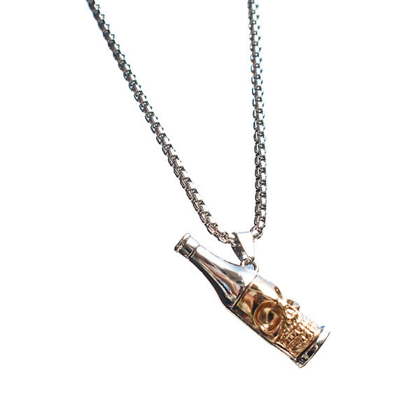 Aktuāls vīriešu ķēdes garais modelis ar kulonu pudelīti