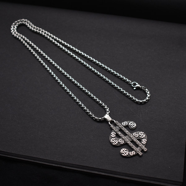 Moderna vīriešu ķēde ar kulonu dolāru