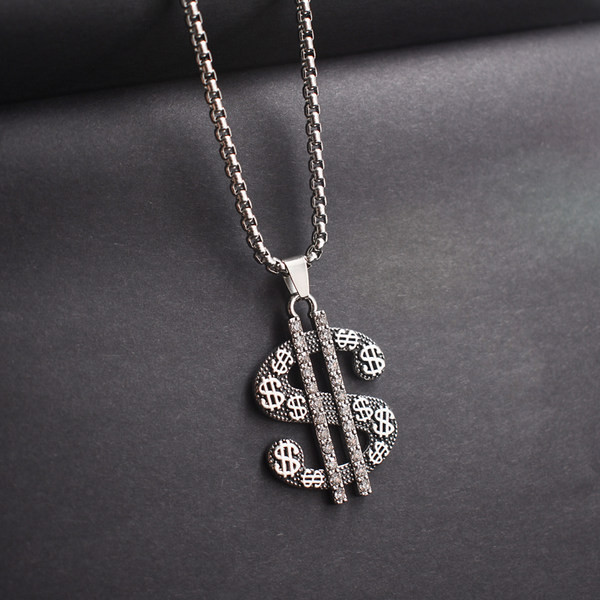 Moderna vīriešu ķēde ar kulonu dolāru