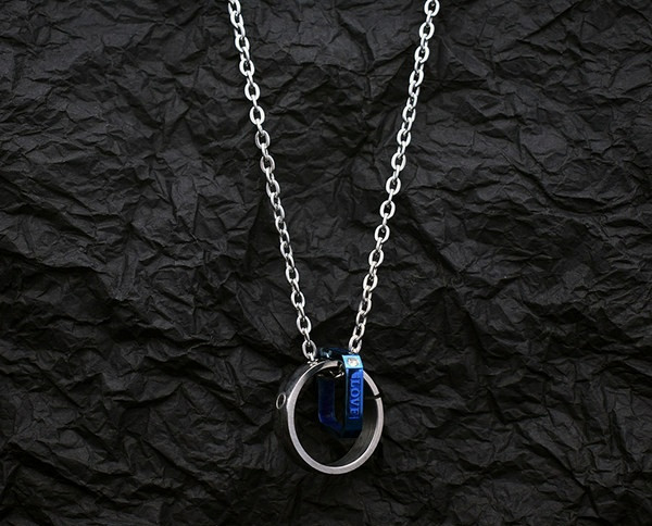 Moderns vīriešu ķēdes garš modelis ar apaļu kulonu