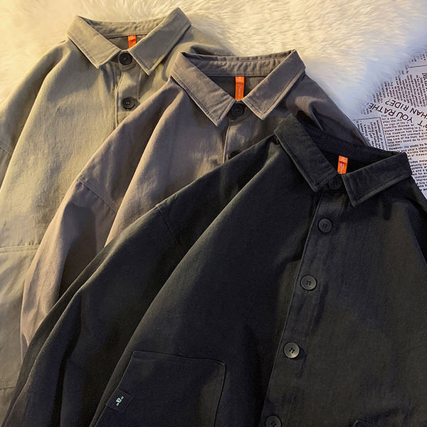 Пролетно-есенна риза с надписи за мъже