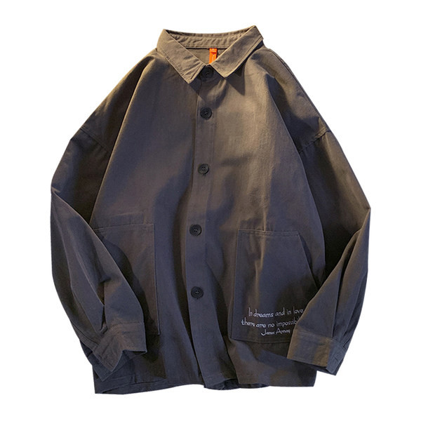 Пролетно-есенна риза с надписи за мъже