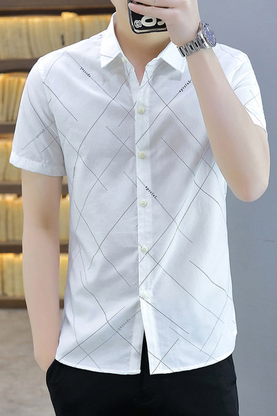 Нов модел мъжка риза с къси ръкави 