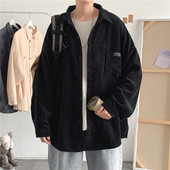 Широк модел риза от рипсено кадифе с джоб