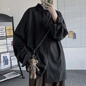 Изчистен модел широка риза с копчета за мъже