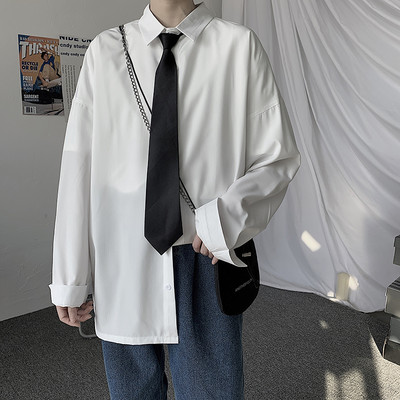 Изчистен модел широка риза с копчета за мъже