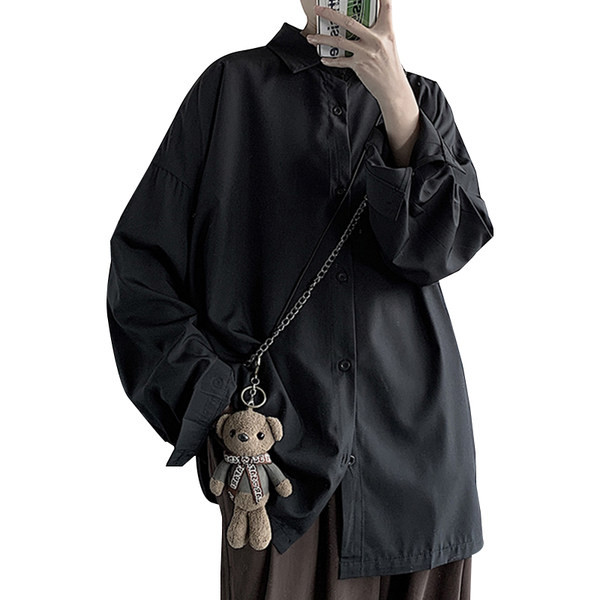 Изчистен модел широка риза с копчета за мъже