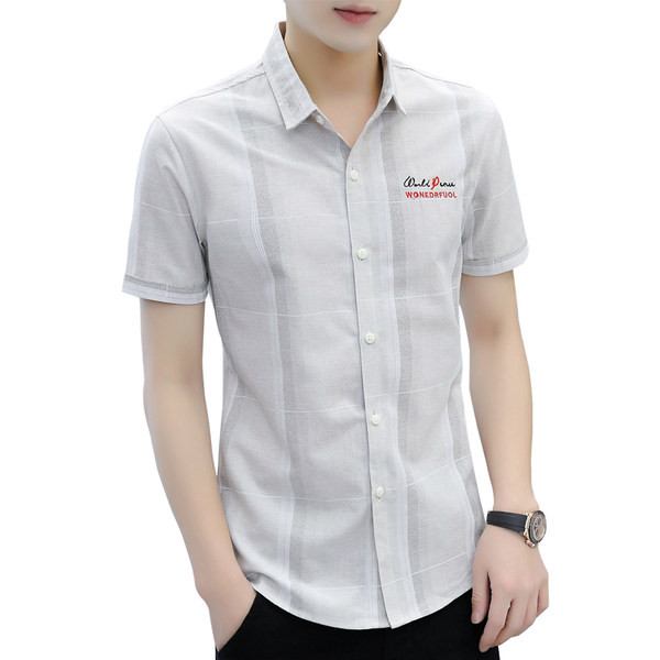 Актуална мъжка риза с бродерия и копчета