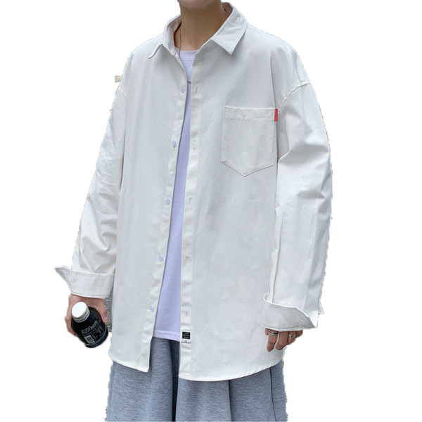 Ежедневна мъжка риза с дълъг ръкав  копчета и джоб 