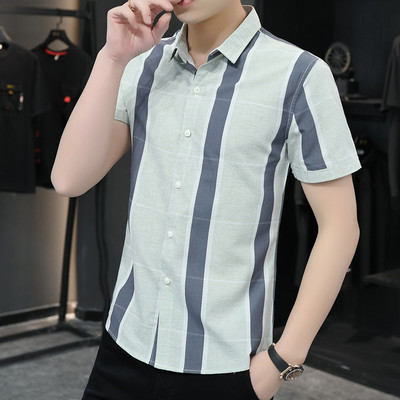 Vyriški vasariniai marškiniai su klasikine apykakle ir sagomis