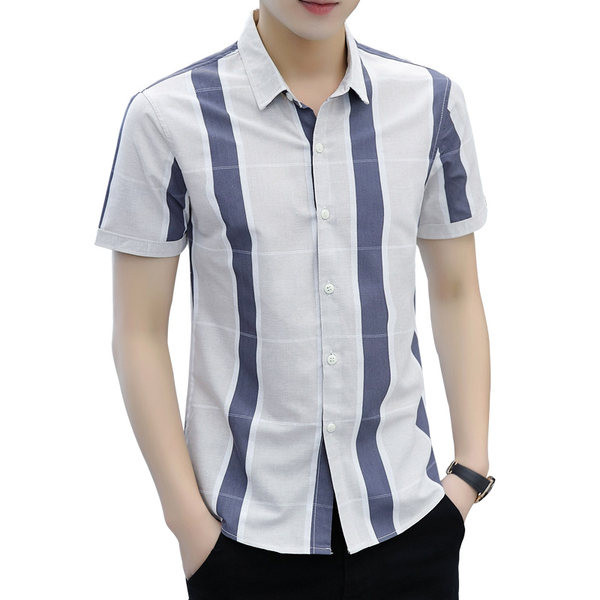 Мъжка лятна риза с класическа яка и копчета