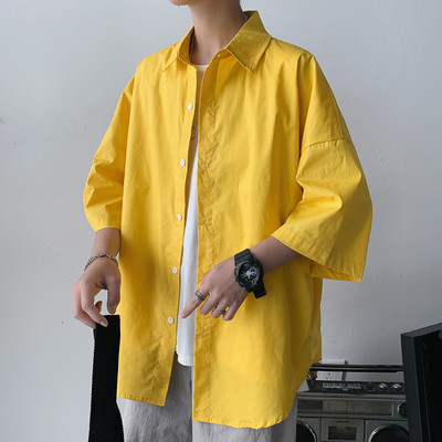 Vyriški laisvalaikio marškiniai su 3/4 rankovėmis ir O formos apykakle